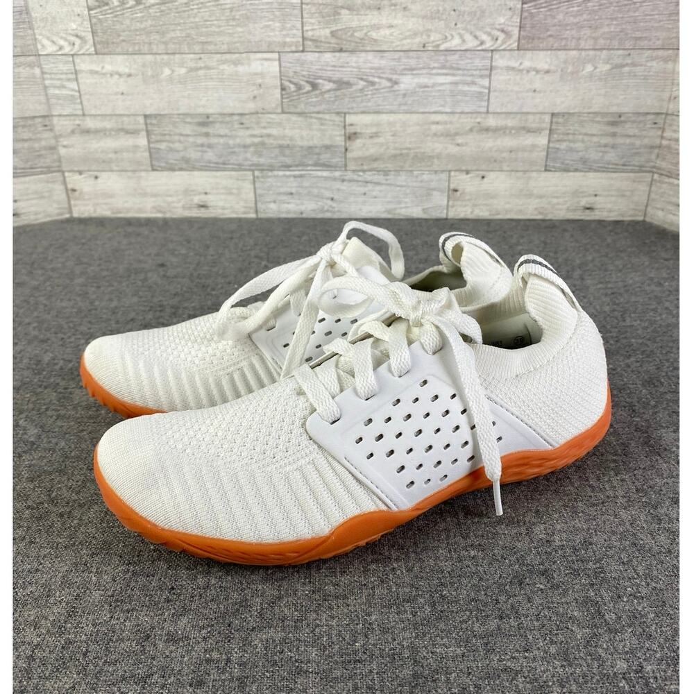 WHITIN CROSS TRAINER Barefoot Sneakers White Mesh Gum Sole Zero Drop W6.5 EU39